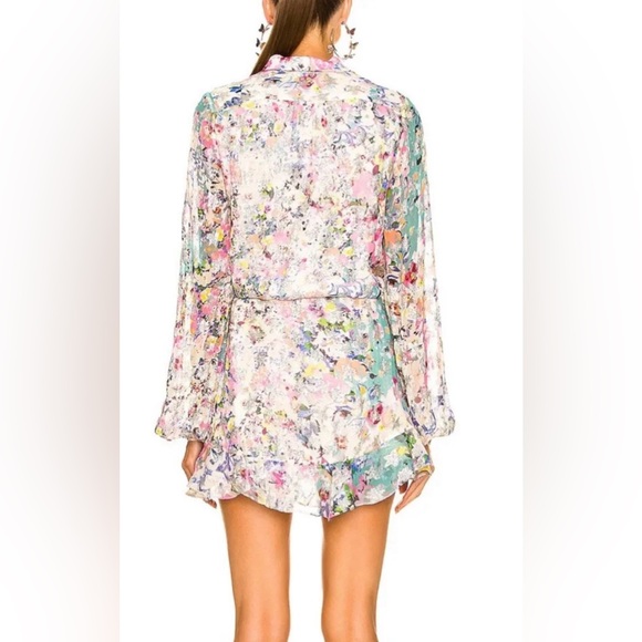 Rococo Sand Floral Leila Metallic Stars Mini Dress M - Picture 2 of 3